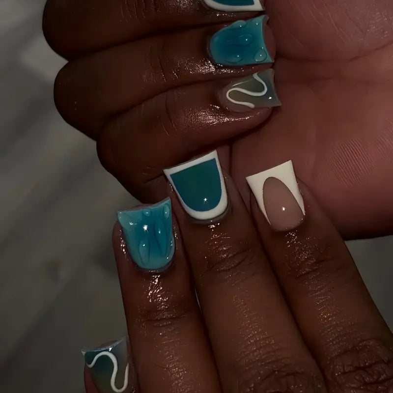 Artistic Abstract Press-On Nail Design Stornfield