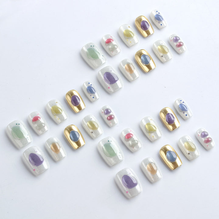 Artistic Stone-Inspired Press-On Nails Stornfield