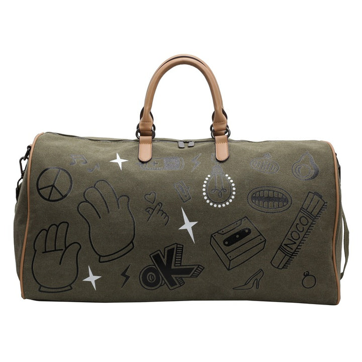 Travel bag with unique gray faux leather design Stornfield