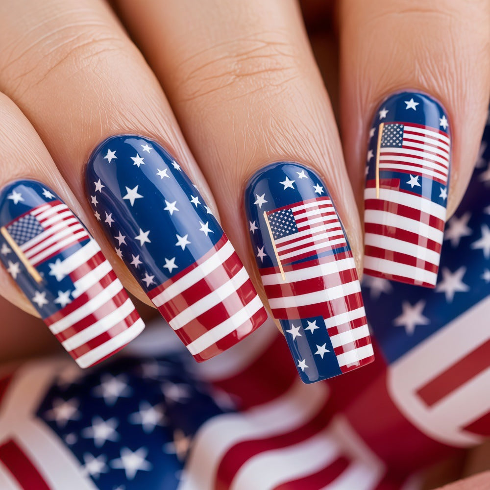 Artificial nails with patriotic flag motif Stornfield