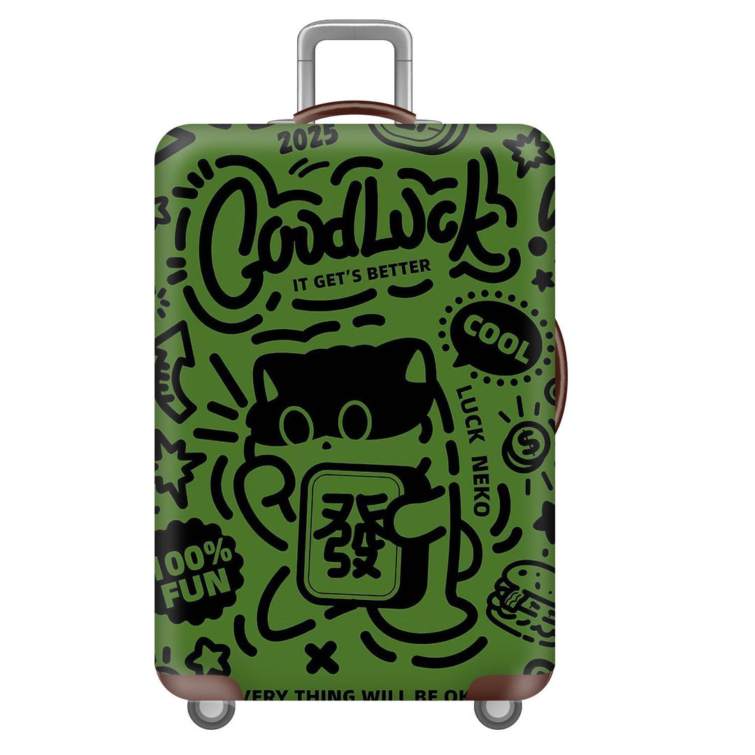 Unisex nan robust Hart shell trolley with lion portrait motif print, shock-resistant ABS polycarbonate shell, multi-wheeled chassis and TSA security lock Stornfield