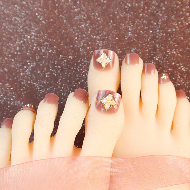 Premium Decorative Press-On Toenail Art Set Stornfield