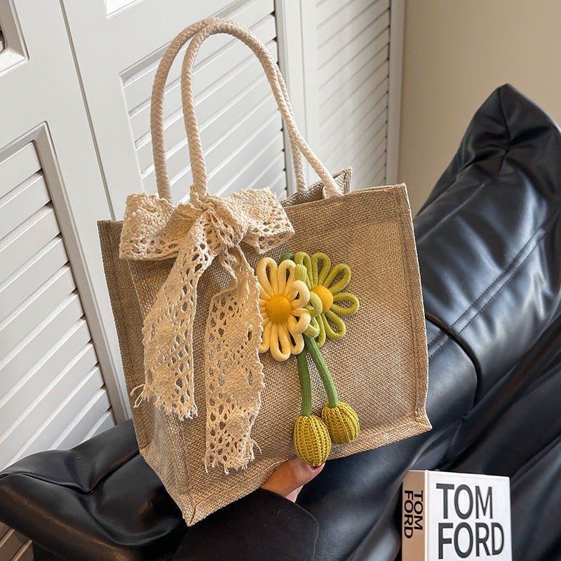Floral Embellished Tote