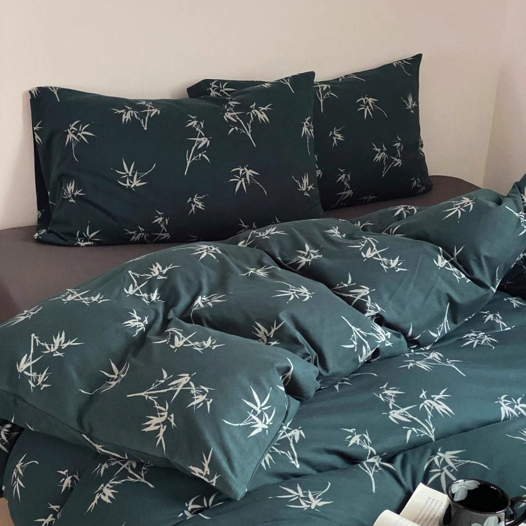 Cartoon Bear Print Duvet Cover and Pillowcase Set