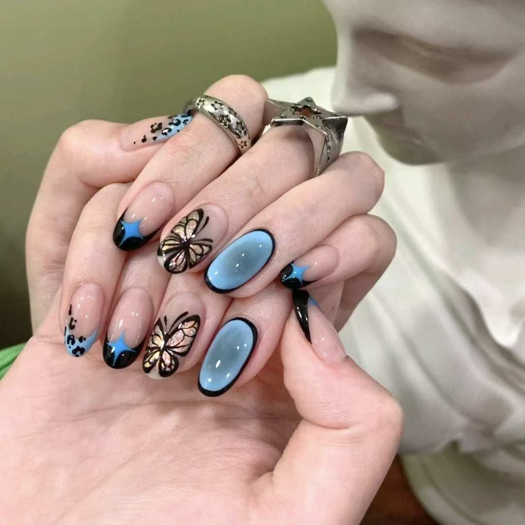 Stylish Artistic Press-On Nail Set Stornfield