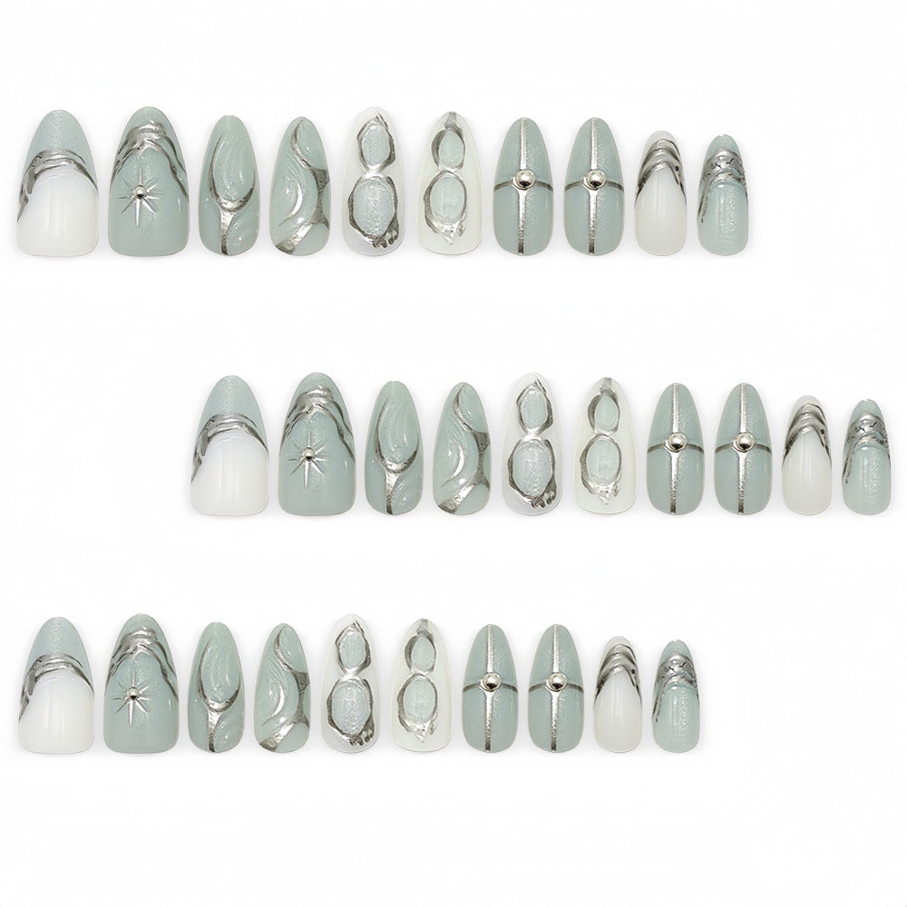 Elegant Artificial Nails with Artistic Accents Stornfield