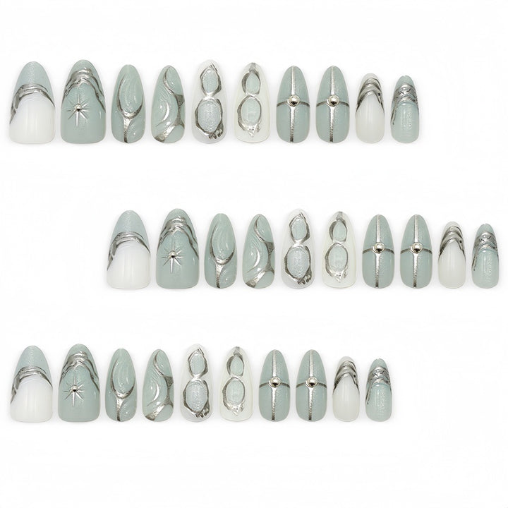 Elegant Artificial Nails with Artistic Accents Stornfield