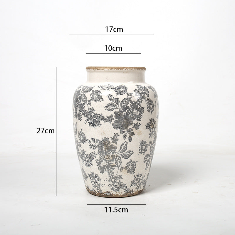 Floral Ceramic Vase with Artistic Design Stornfield
