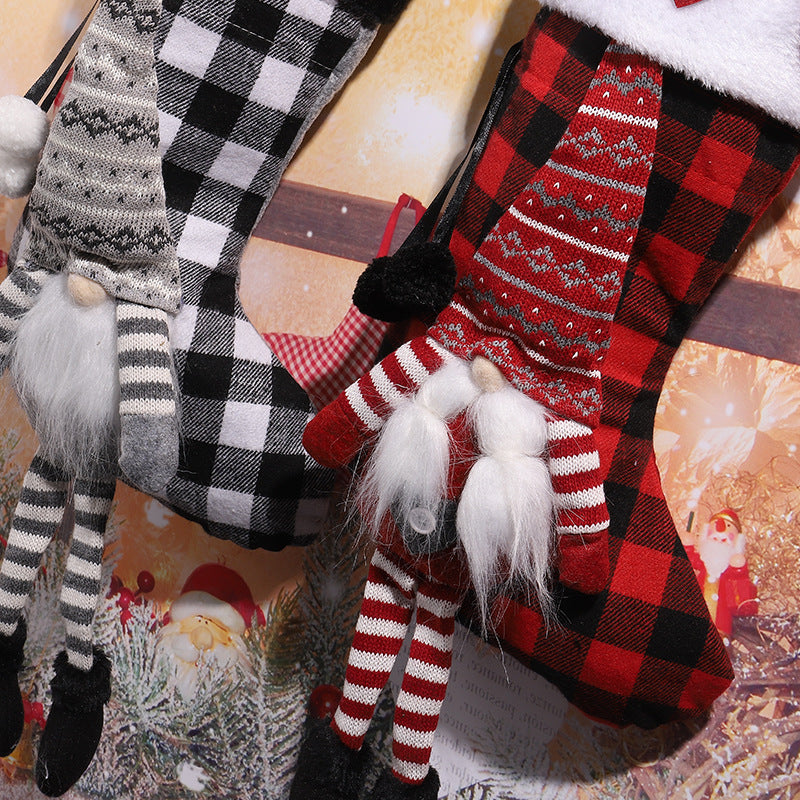 Cute Christmas stocking with gnome motif Stornfield