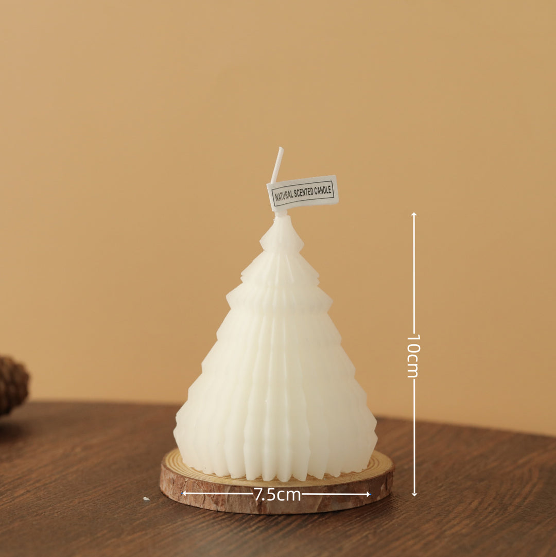 Christmas Tree-Shaped Hanging Decorative Soy Wax Ornament Candle with Star Topper