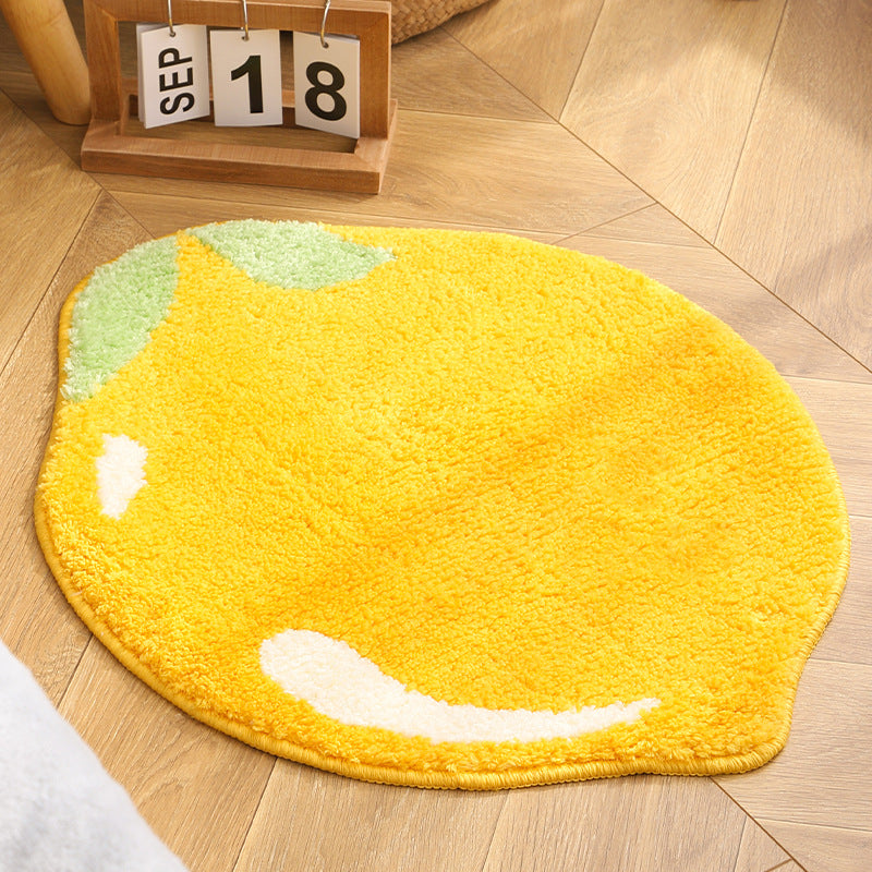 Playful Peach Shaped Bath Mat for Bathroom