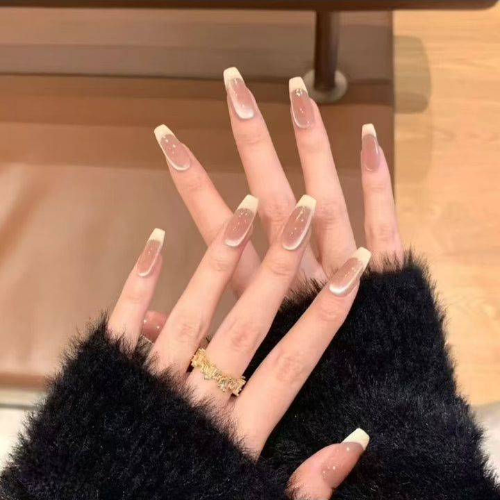 Artificial nails with elegant French tip design Stornfield
