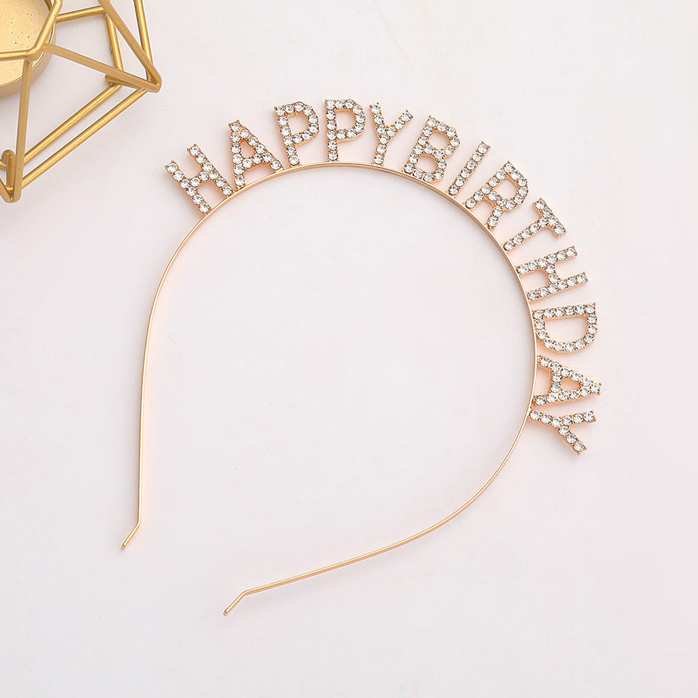 Ladies Glitter Headband with "Happy Birthday" Inscription Stornfield