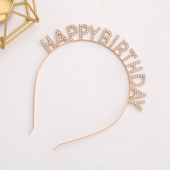 Ladies Glitter Headband with "Happy Birthday" Inscription Stornfield