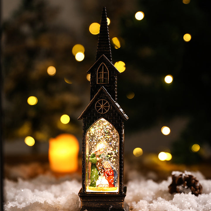 Decorative LED Snow Globe Lantern Set