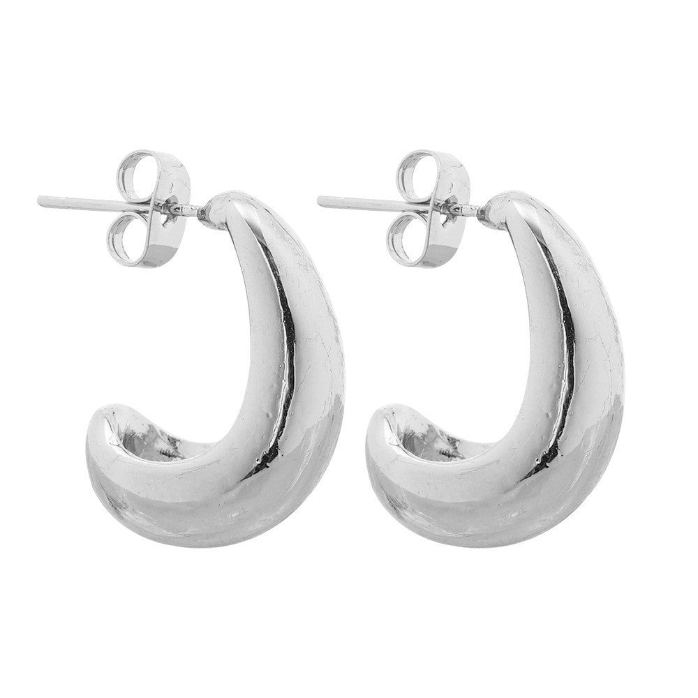 Sleek Curved Huggie Earrings Stornfield