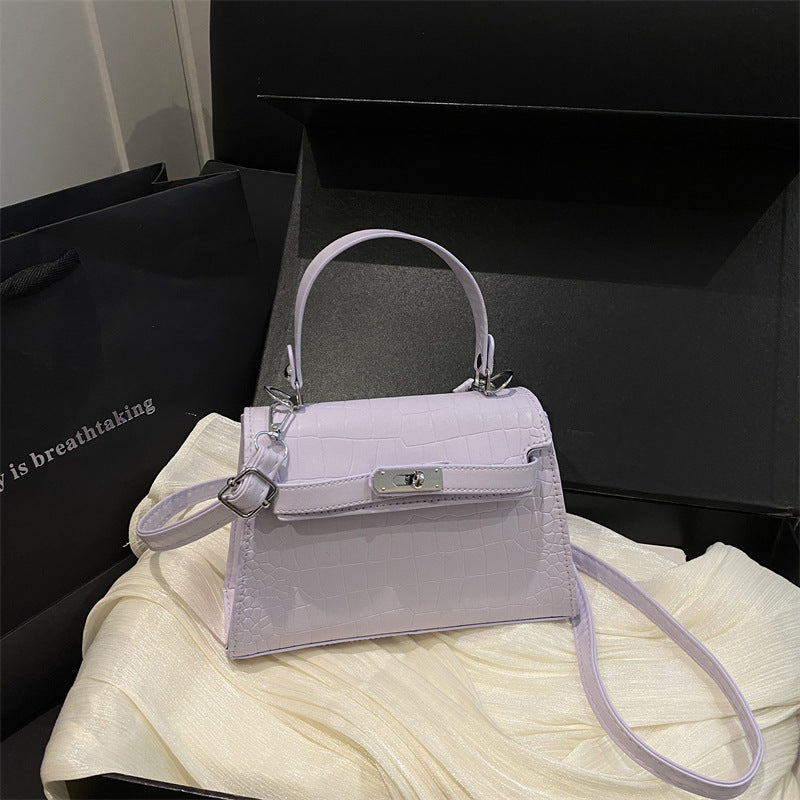 Elegant Crocodile-Embossed Handbag
