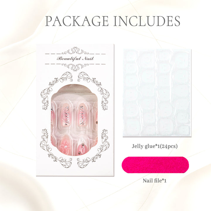 Artistic Floral Press-On Nail Set