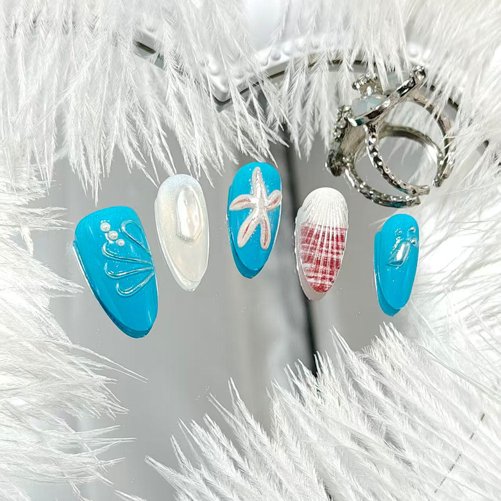 Artificial nails with maritime design Stornfield