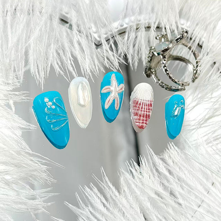 Artificial nails with maritime design Stornfield