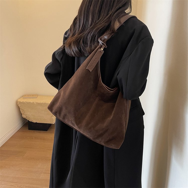 Suede Slouchy Shoulder Bag
