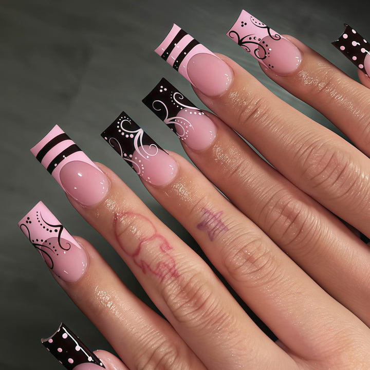 Decorative Artistic Stiletto Press-On Nails Stornfield