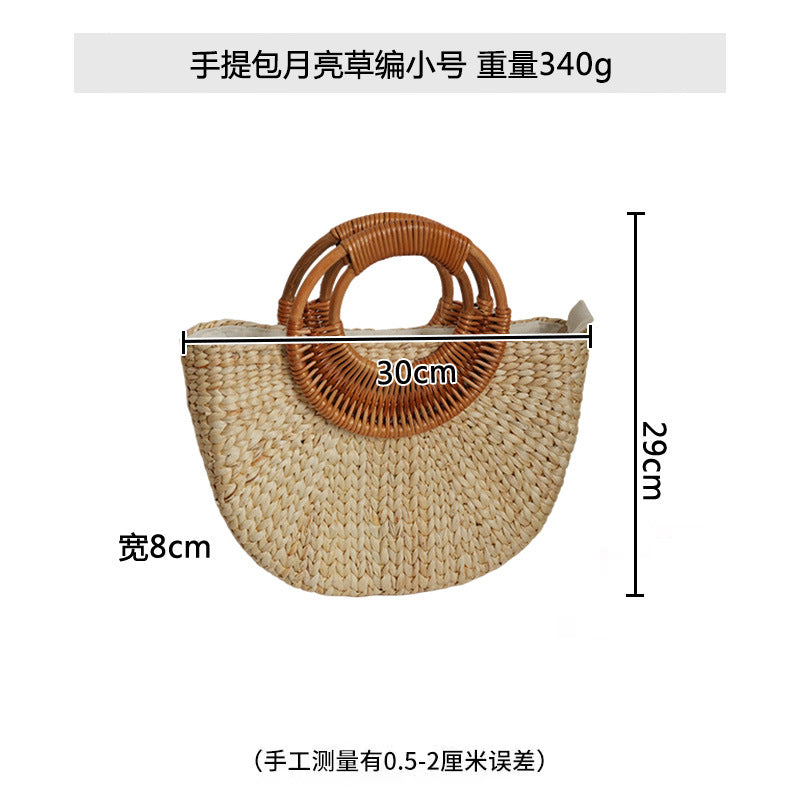 Women handcrafted beach bag with braided handles Stornfield