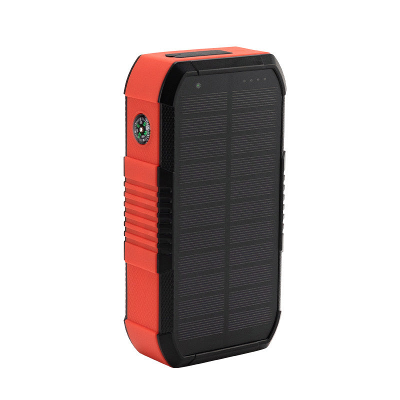 Portable power bank with solar charging and integrated LED light Stornfield