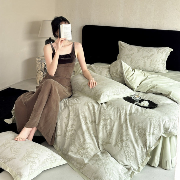 Botanical Cotton-Sateen Duvet Cover & Oxford Sham Set