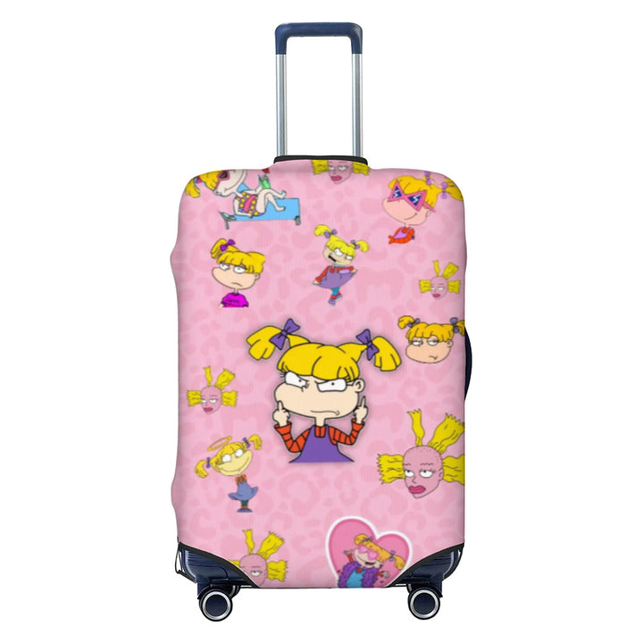Unisex stretchable suitcase cover with impressionist landscape print and zipper for trolley with swivel wheels Stornfield