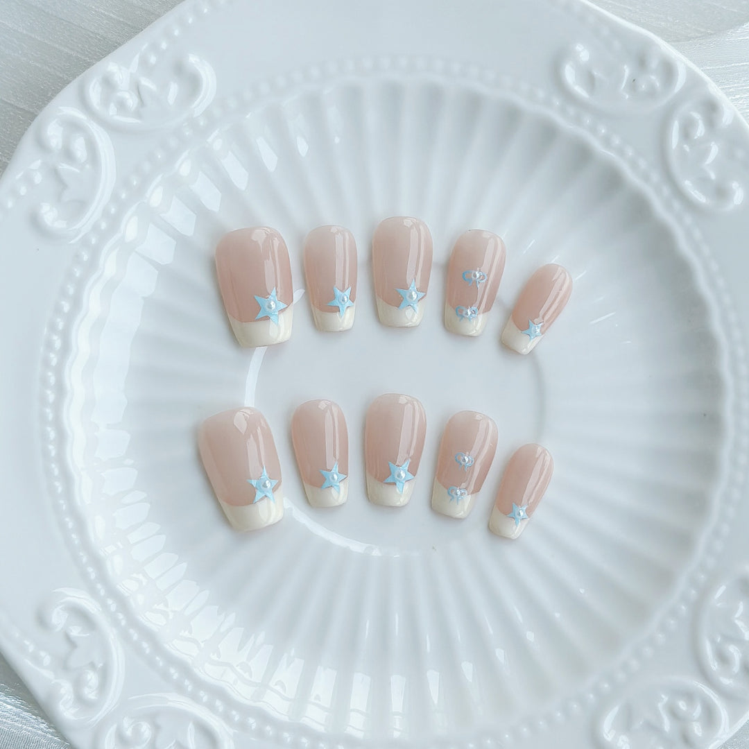 Nail Art Set with Star and Gem Accents