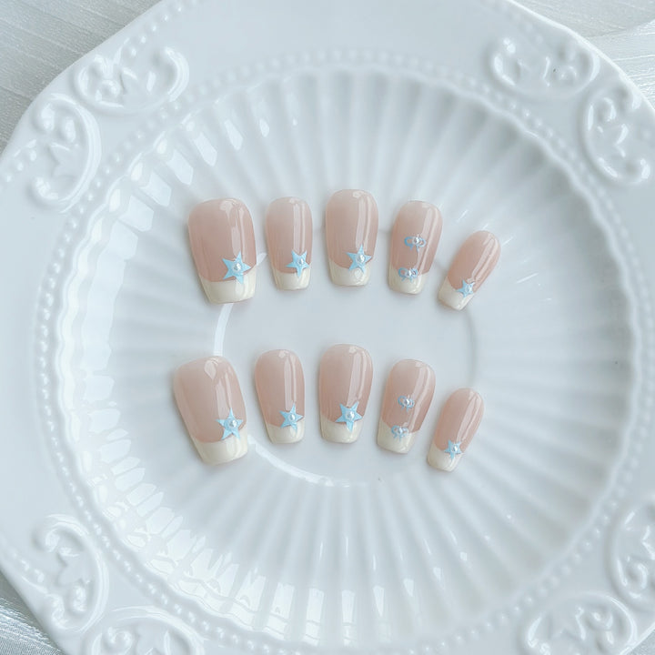Nail Art Set with Star and Gem Accents