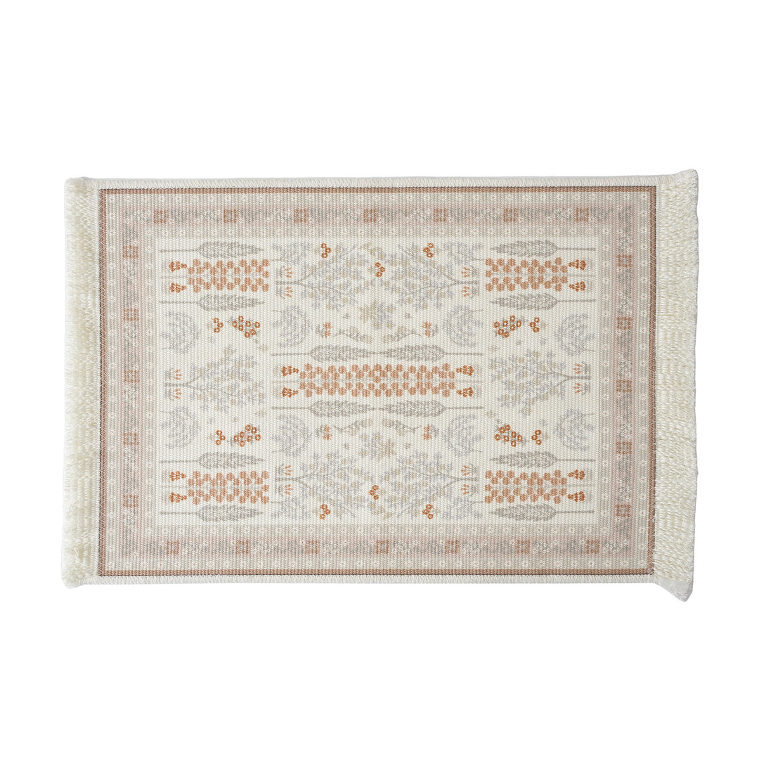 Decorative woven table runner with floral embroidery