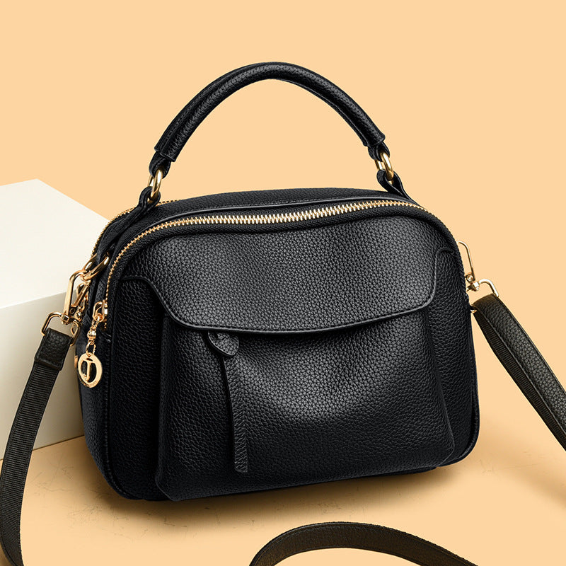 Classic Textured Leather Crossbody Bag