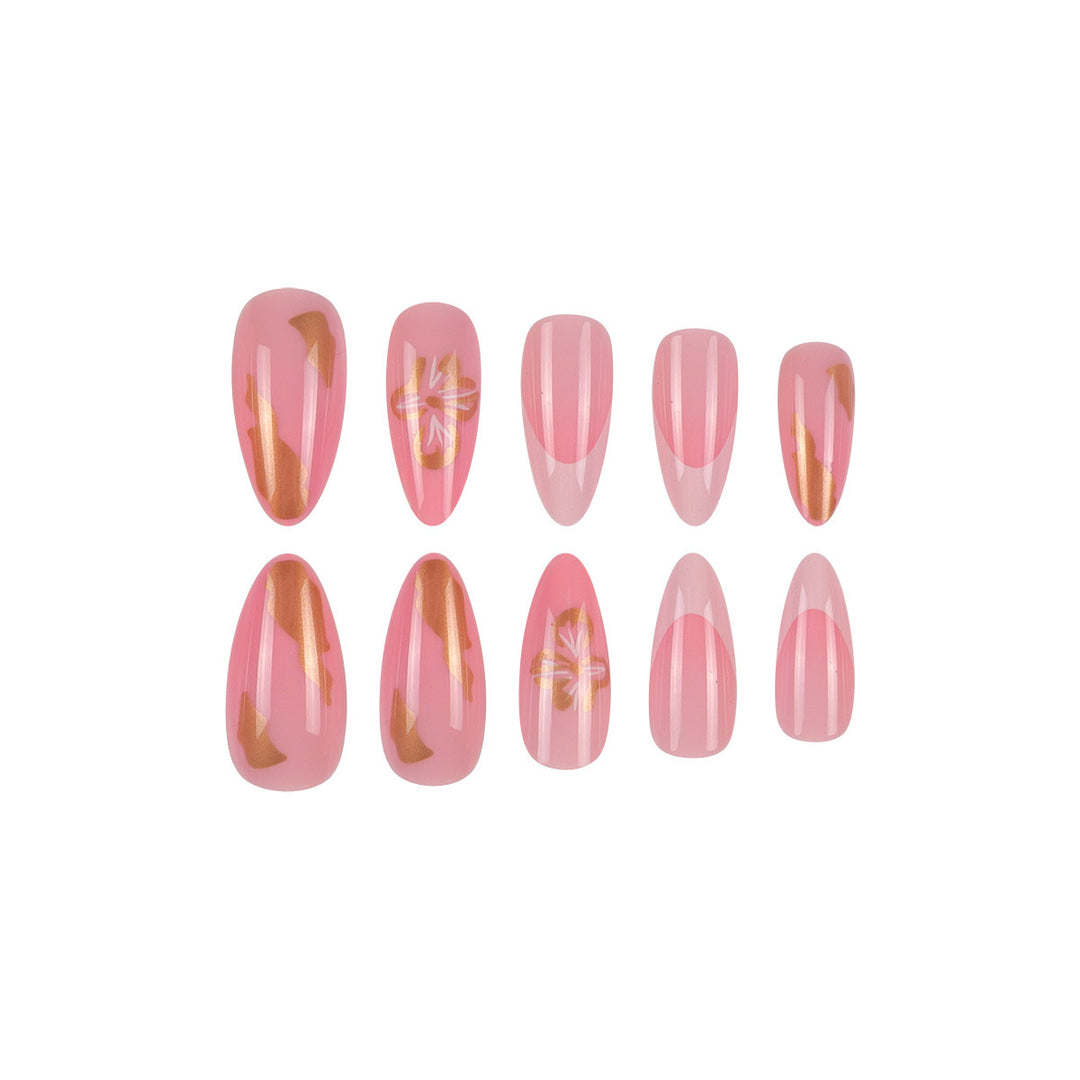 Elegant Floral Accent Stiletto Press-On Nails Stornfield