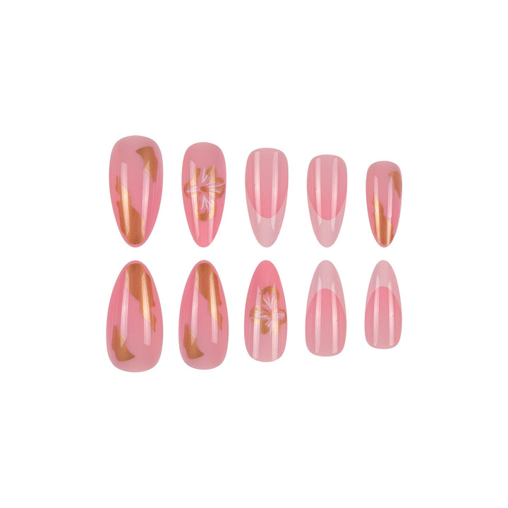 Elegant Floral Accent Stiletto Press-On Nails Stornfield