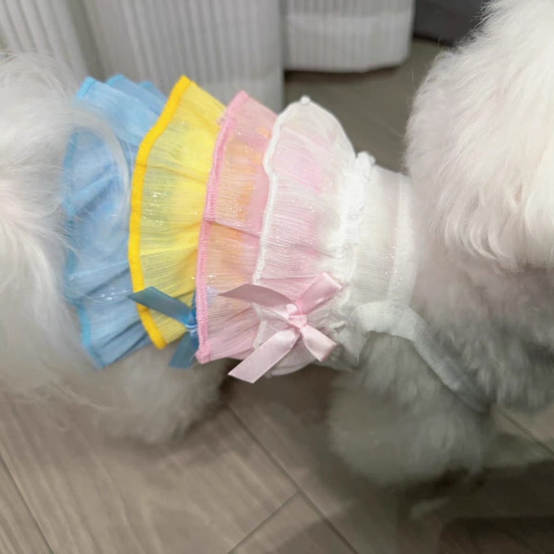Layered Sheer Tulle Harness Tutu Skirt with Satin  Accent