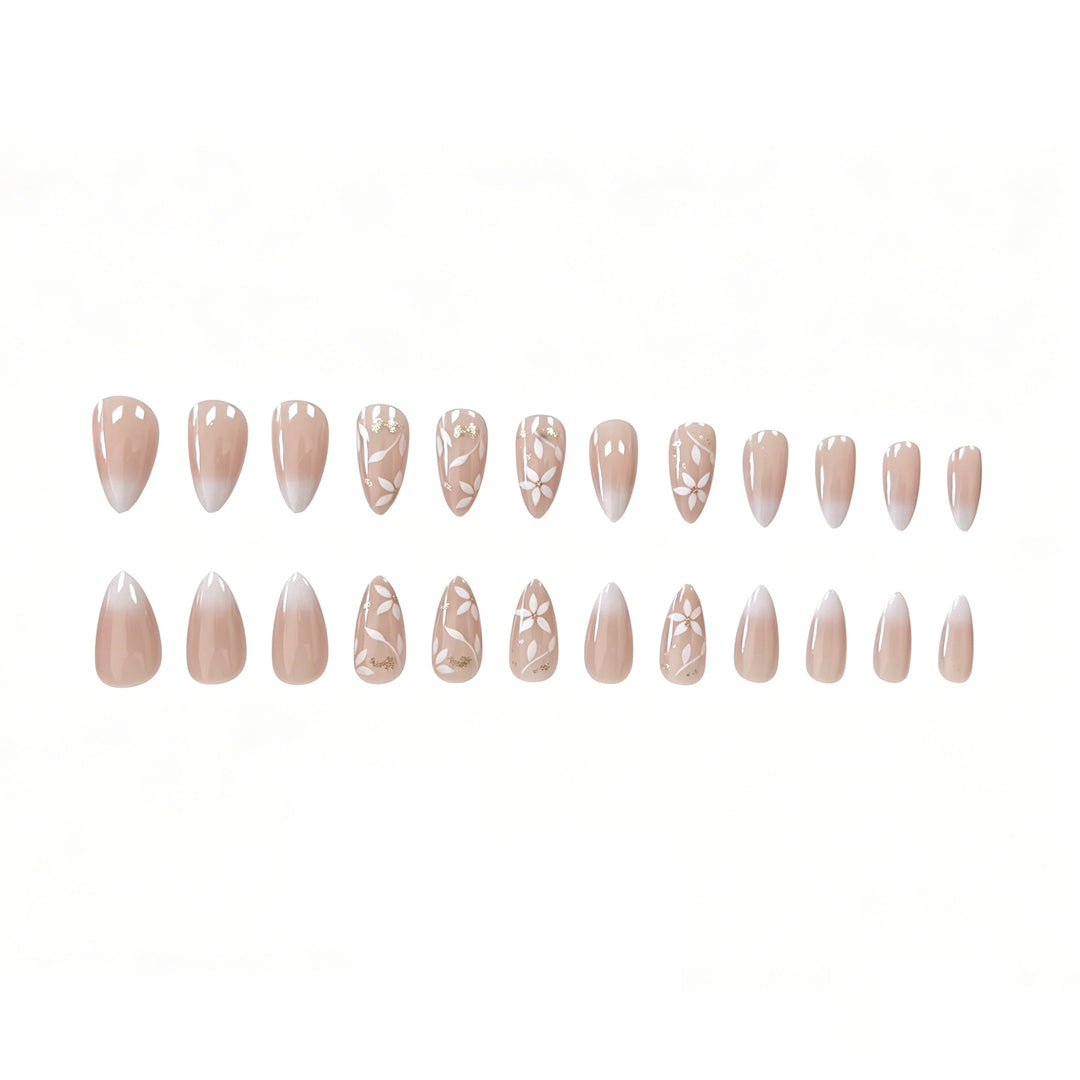 Elegant Floral Design Acrylic Nail Extensions Stornfield
