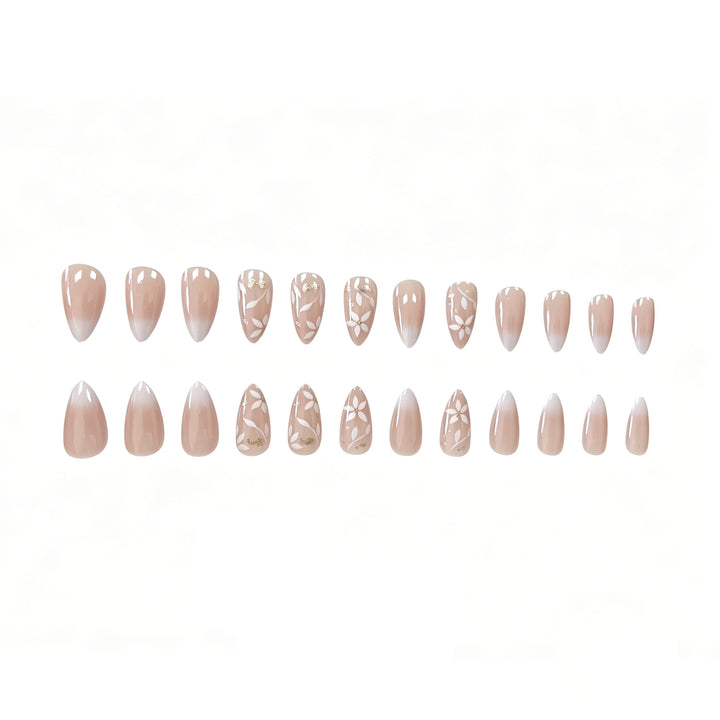 Elegant Floral Design Acrylic Nail Extensions Stornfield