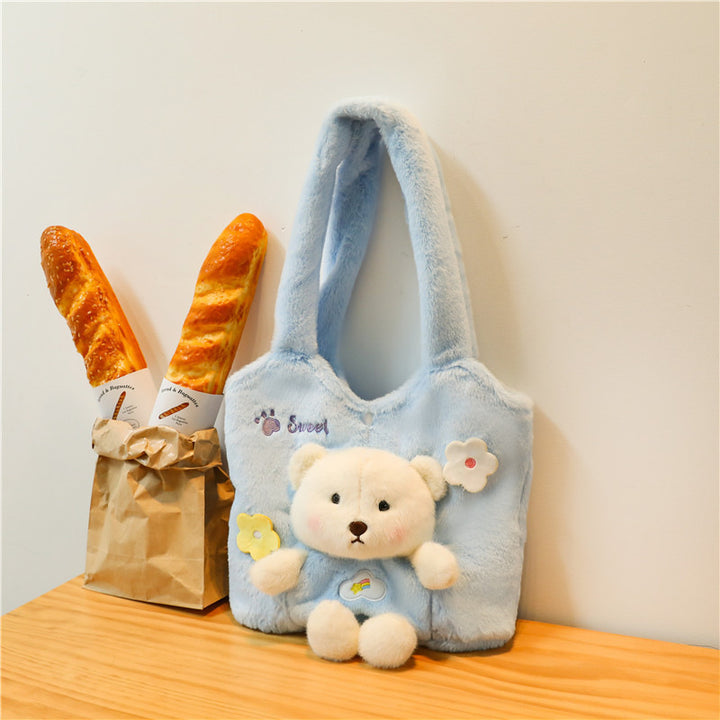Plush Shoulder Bag with Cute Bear Design Stornfield