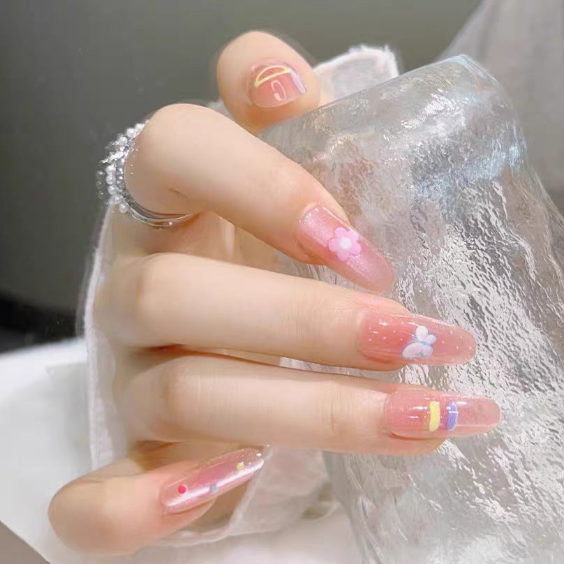 Playful Animal-Themed Press-On Nail Art