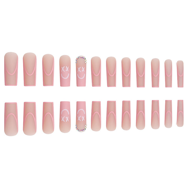 Long Square Press-On Nails with Elegant Design Stornfield