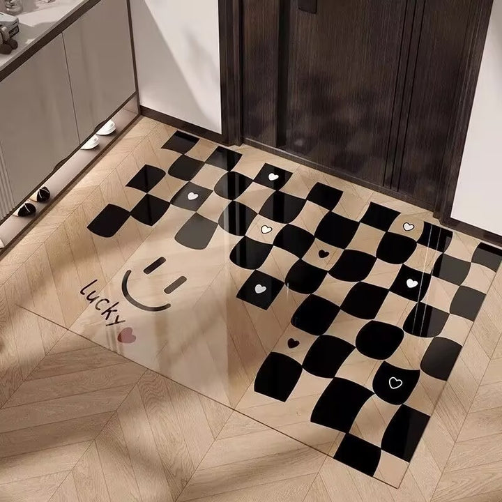 Playful Smiley Face Decorative Mat