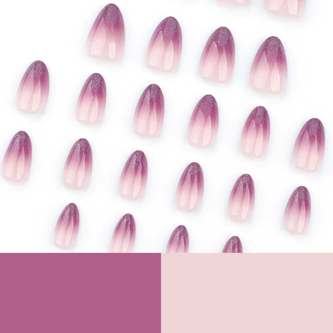Shiny nail extensions with gentle ombre effect Stornfield
