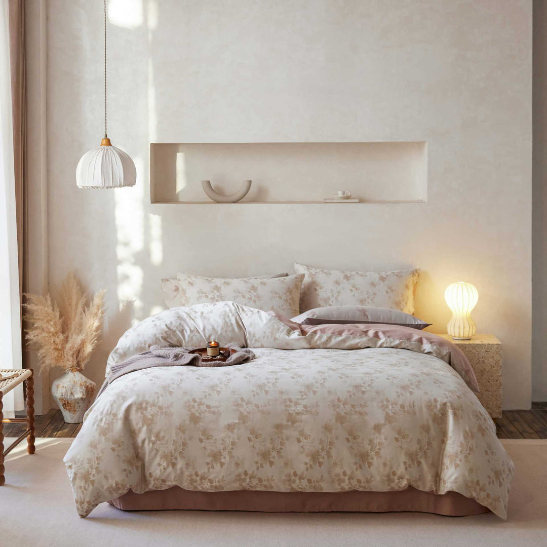 Floral Linen-Blend Duvet Cover Set with Pillow Shams