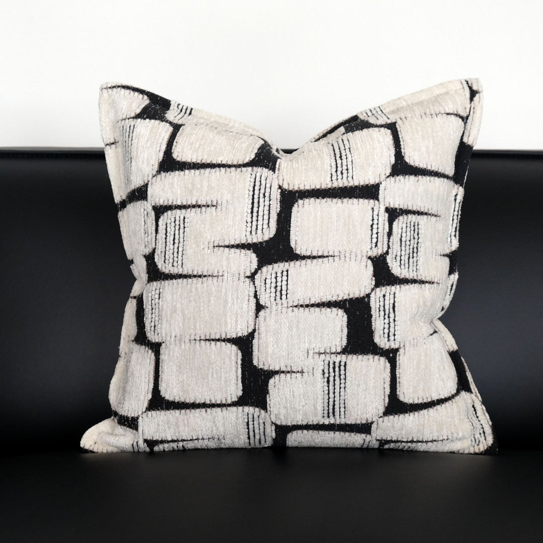 Textured Geometric Print Accent Pillow for Home