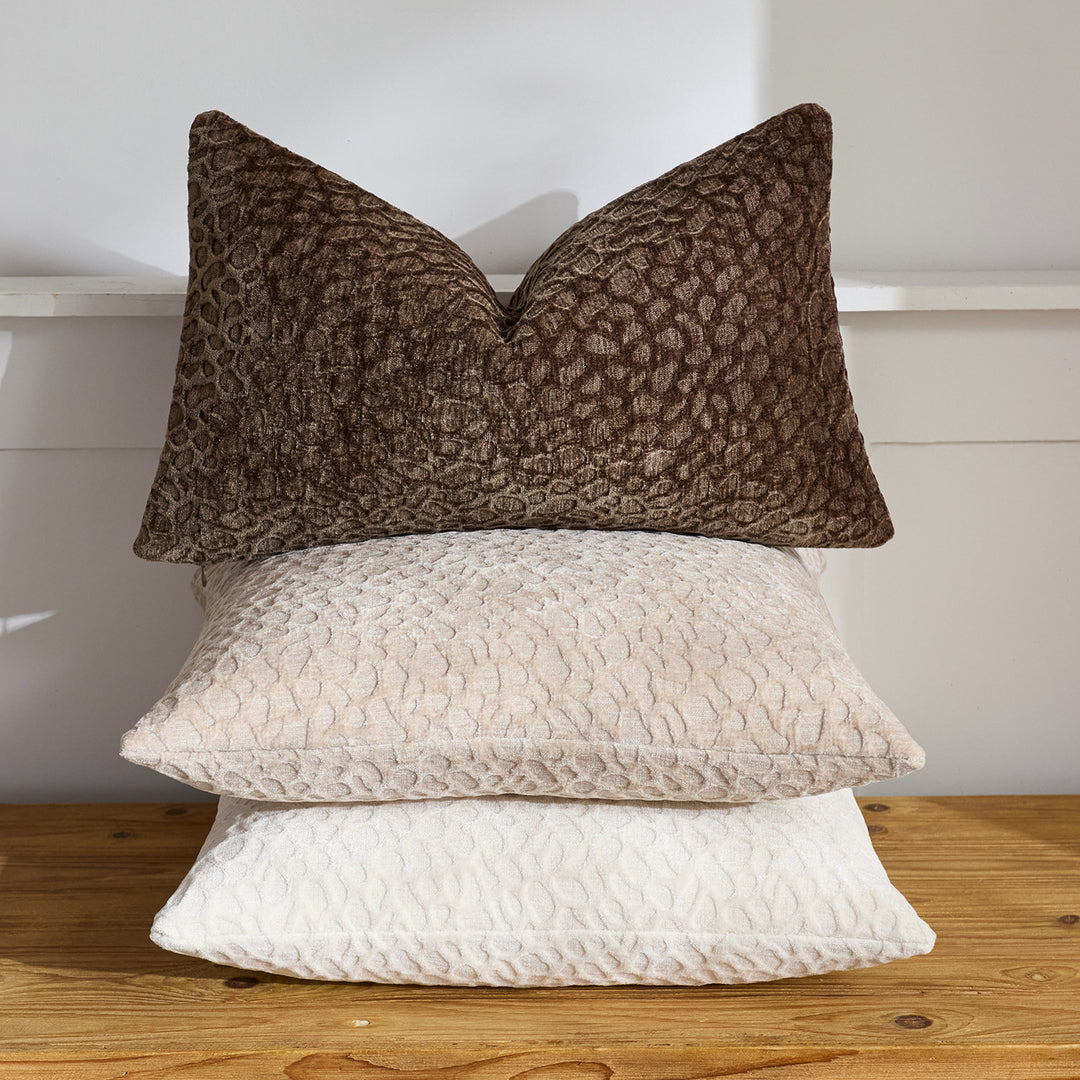 Luxury Textured Chenille Throw Pillow Covers Pair