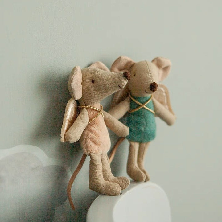 Handmade Linen Long-Limbed Bunny Doll with Embroidered Carrot Overalls