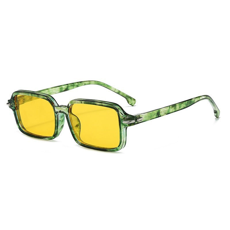 Women's fashionable square sunglasses with stylish plastic frame and blue lenses Stornfield