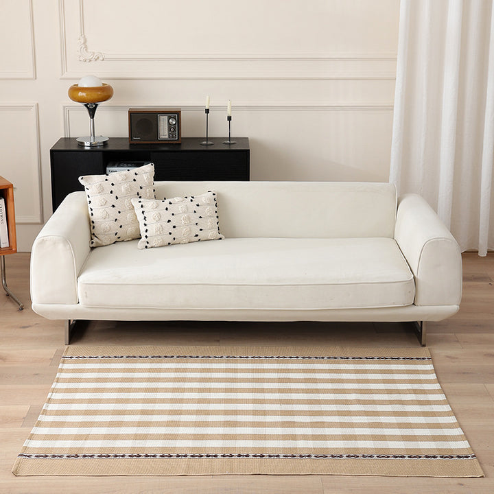 Flat-woven living and dining room rug